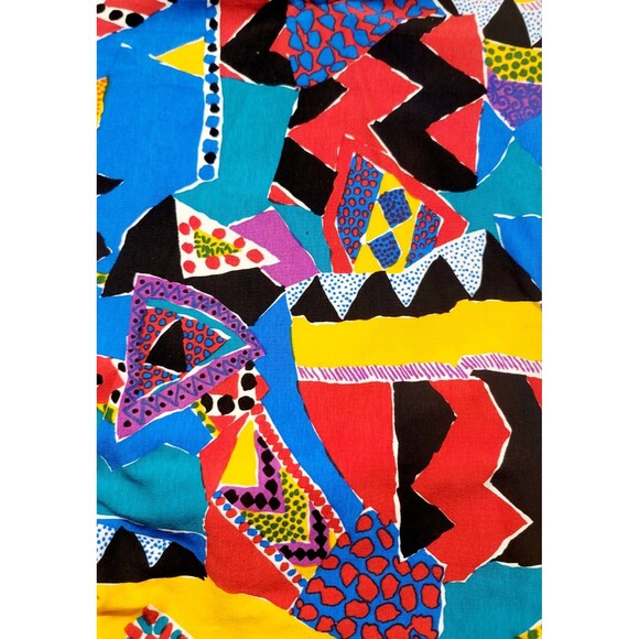 GK Elite VTG 90s Pop Culture Geometric LS Cotton Leotard Bodysuit AXS Adult XS - Picture 4 of 11